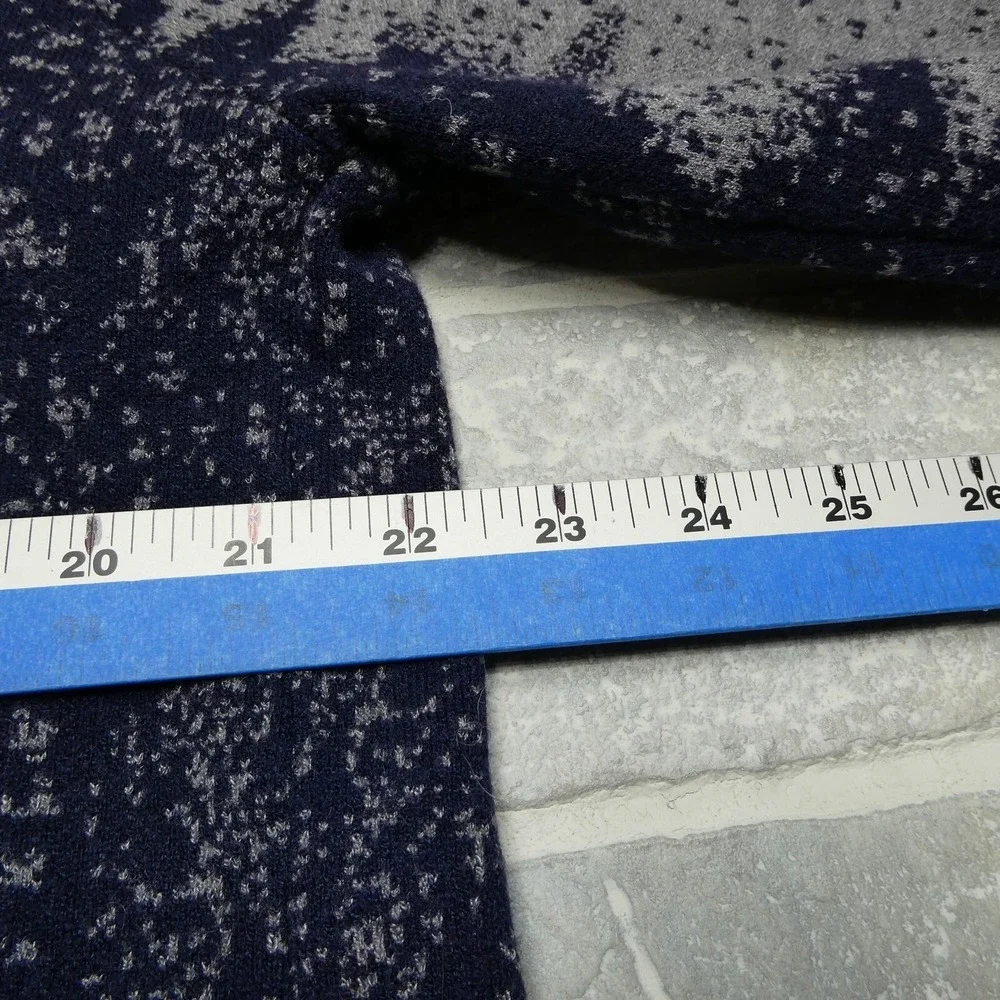 Creation‎ Sweater Womens Large Long Cardigan Gray Blue Angora Blend Pockets